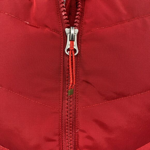 Eddie Bauer Vest Women XS Extra Small Red Grey Faux Fur Lined Down Full Zip - Picture 4 of 15